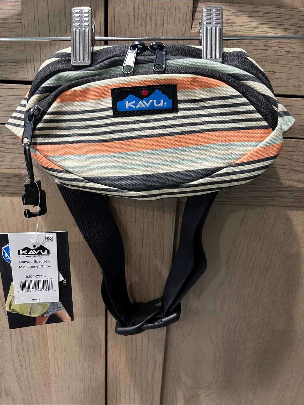 NWT Kavu Canvas Mini Belt Bag - Orange, Mint, Black